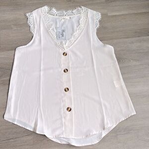 NWT HOPE HORIZON Cream Tank Top Size Small